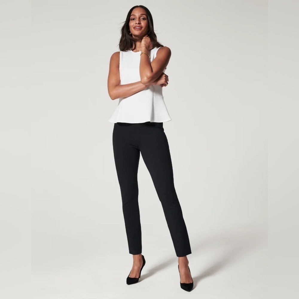 Spanx The Perfect Pant Ankle Back Seam Skinny Black Pants Size Small Retail $148